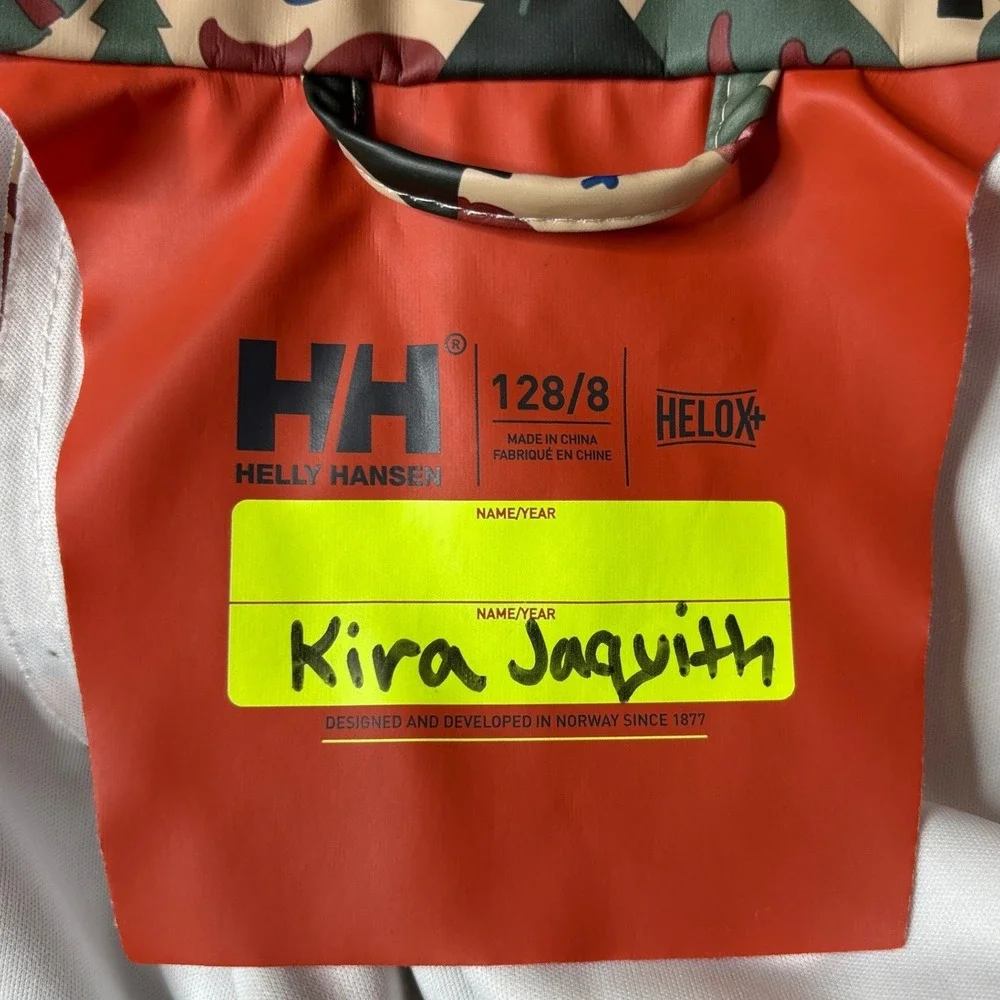 Helly Hansen Rain Suit Kids Size 8 Multi Color Good Woodland Forest Helox+ Set - Picture 7 of 11